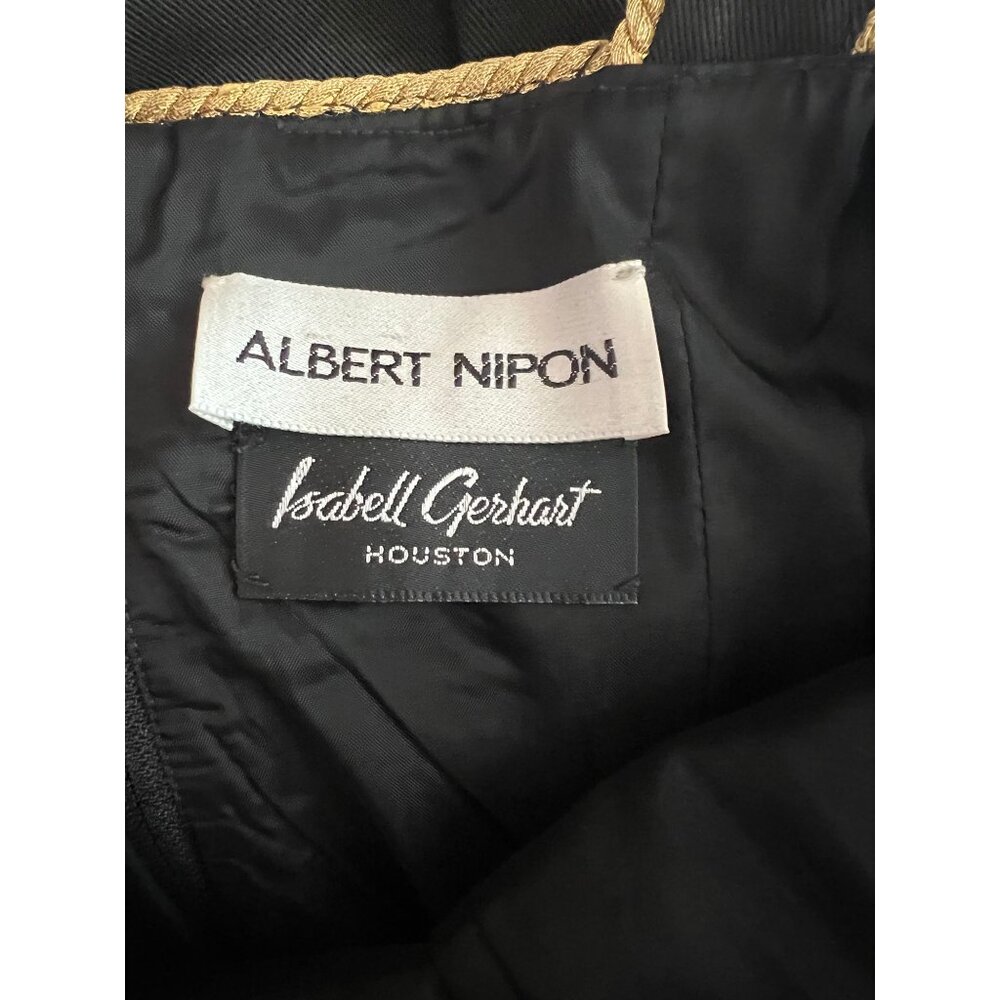 Albert Nipon Isabell Gerhart Vintage 60s Dress Black Gold Bows Sz 4 - Picture 10 of 12